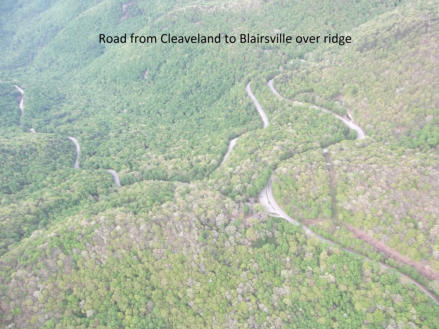 Road Cleveland to Blairsville